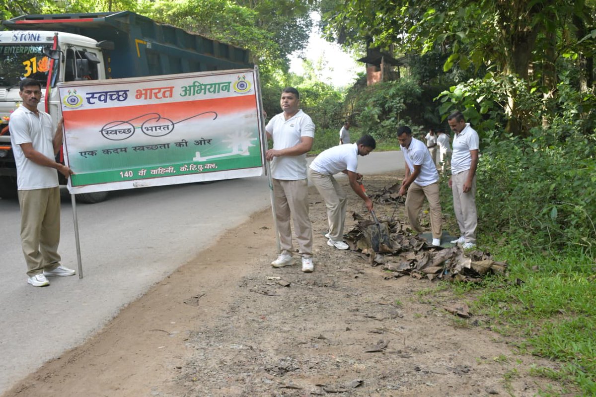 crpf140bn's tweet photo. On this date, 26/09/2026, as part of the series of programs to be organized under the "Swachhata Hi Seva-2026" campaign, a cleanliness drive was conducted at out side of unit Hqr 140 BN CRPF , Betbagan,Ambassa,Dhalai,Tripura. https://t.co/6BgiZxFTdb
