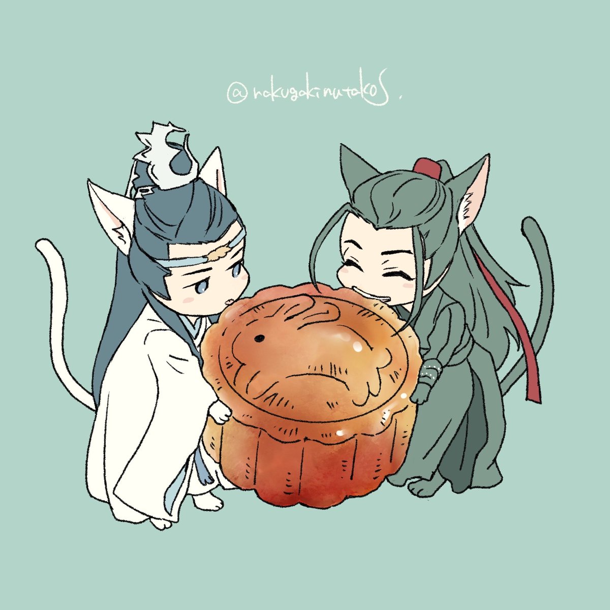 rakugakinutakos's tweet photo. 中秋節おねこ知己🥮(1日遅れ) https://t.co/GdNh2vGqBg