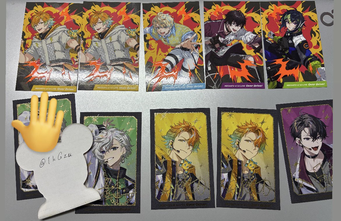 1kGzu's tweet photo. 【交換】にじさんじ MECHATU-A めちゃつえー 1st LIVE Over Drive!  ランダムカード　チェキ

譲)画像1枚目

求)画像2枚目の❤の方

郵送希望です。纏めての方優先です。
お気軽にお声掛けよろしくお願いします https://t.co/2vnllEN7Vz