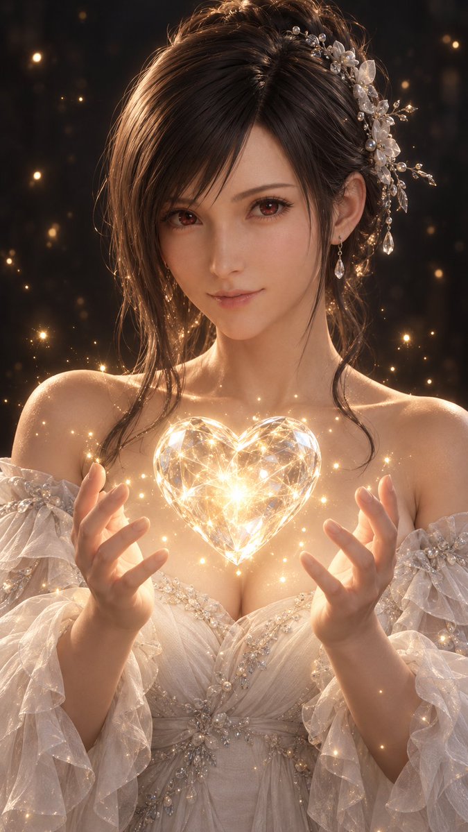 jackvigne19's tweet photo. Une étincelle de magie et beaucoup d'amour... ✨💎 Tifa vous offre un cœur brillant de lumière. Que ce moment enchanteur illumine votre journée ! 🤍✨
#TifaLockhart #FF7Rebirth #FF7 #MagicMoments #FinalFantasyVII https://t.co/LAniLuSVrb