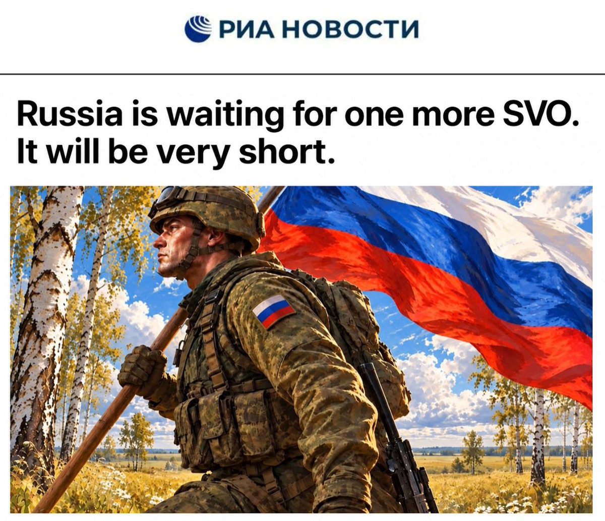 rshereme's tweet photo. Russia just told the world what may come next.

Russia’s state news agency RIA Novosti published an article titled: “Russia Awaits Another ‘Special Military Operation.’ It Will Be Very Short.”

The target? Lithuania - a NATO country.

The article openly discussed attacking Lithuania, even mentioning missiles with an “appropriate warhead.”

Then, a few hours later, RIA deleted it and claimed it did not reflect russian state policy. The irony is that russian officials also said that attacking Ukraine did not reflect state policy. A few weeks later russia attacked Ukraine.