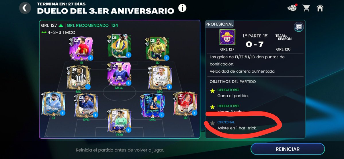 JavierGFifaAle's tweet photo. No c por qué no se me completa este requisito. He dado la asistencia del Hat-trick varias veces y nada por favor ayuda @tutiofifa @HDWolvie @Franklyn_Games @FirstHalfYT @legas1710 @DIOCFC_PAT0OO https://t.co/Gvr28MoTcc