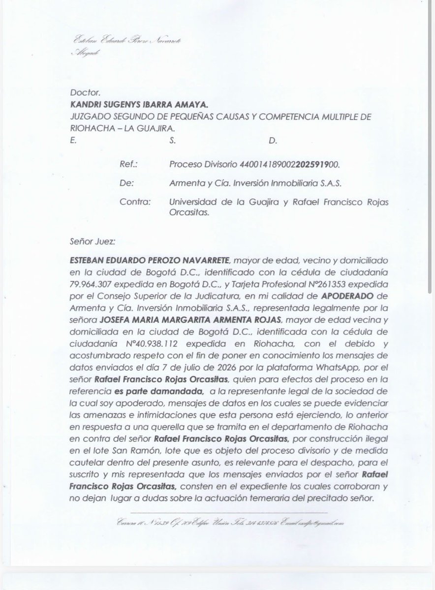 caroblesjulio's tweet photo. He denunciado reiteradamente al Fiscal 7 Rafael Rojas Orcasitas quien me señala de pertenecer a un Cartel de narco solo por no aceptar un soborno y Quein ha amenazado a toda su familia y la vincula al mismo cartel. @ABDELAESPRIELLA @RevistaSemana @FiscaliaCol @DEAHQ @FBI https://t.co/uFmpCtBEkW