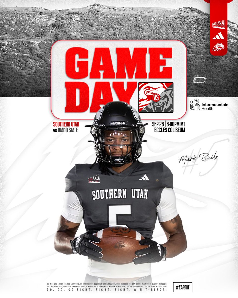 SUUFB_'s tweet photo. Homecoming is here ⚡️

🆚 : Idaho State
📍 : Eccles Coliseum
⏰ : 6PM MT
🎟�� : https://t.co/qt2mlPyU5t
📺 : https://t.co/ctfsDrvci6
📊 : https://t.co/OqleKb29IU

#EarnIt ⚡️ #TBirdNation ⚡️ #RaiseTheHammer https://t.co/cAJWlTeGxK