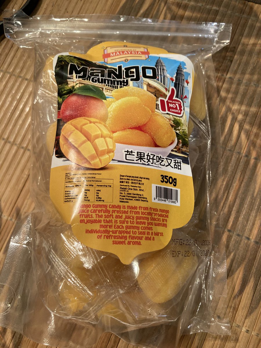Pastaya_reb's tweet photo. マンゴーグミうまいっス‼️
マレーシアのお土産ありがとうございました😊 https://t.co/nW7Rs6ZnFS