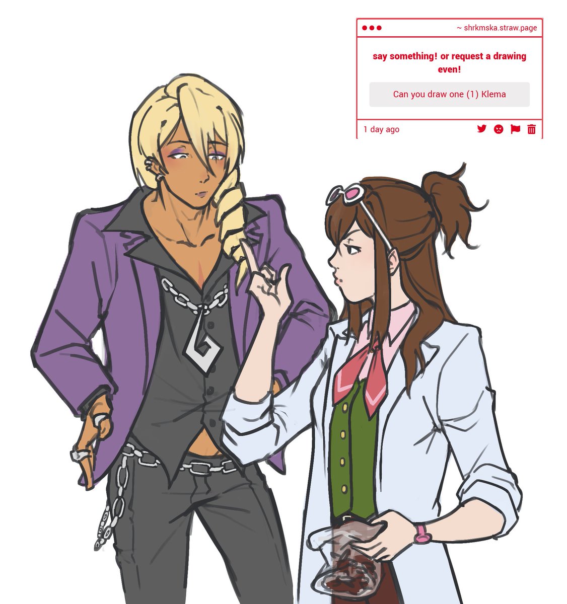 thesh4r's tweet photo. one (1) #klema i actually love how ema turned out i havent drawn them in ages https://t.co/afzBCm4z23