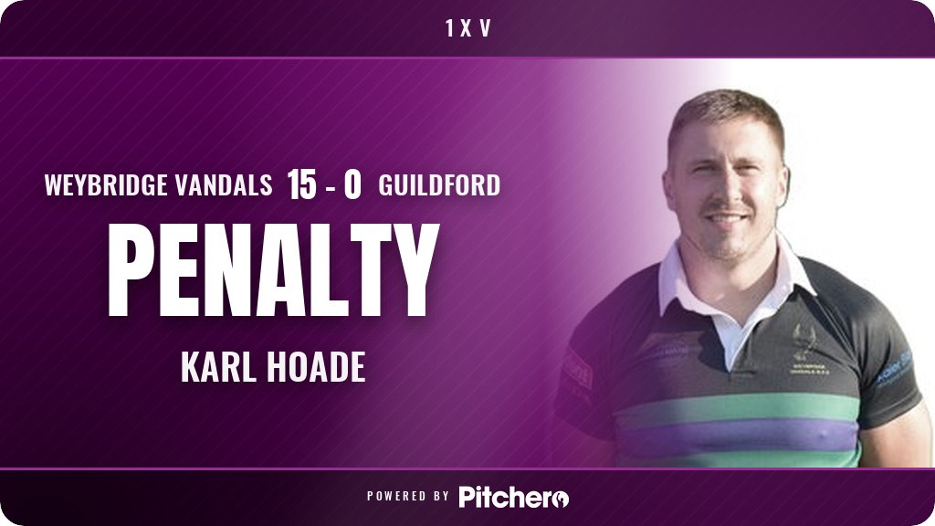VandalsRFC's tweet photo. 43': Karl Hoade kicks a penalty for Weybridge Vandals 🙌
#WEYGUI #Pitchero
https://t.co/uV2lFn8btF https://t.co/rL3gLgMTJ7