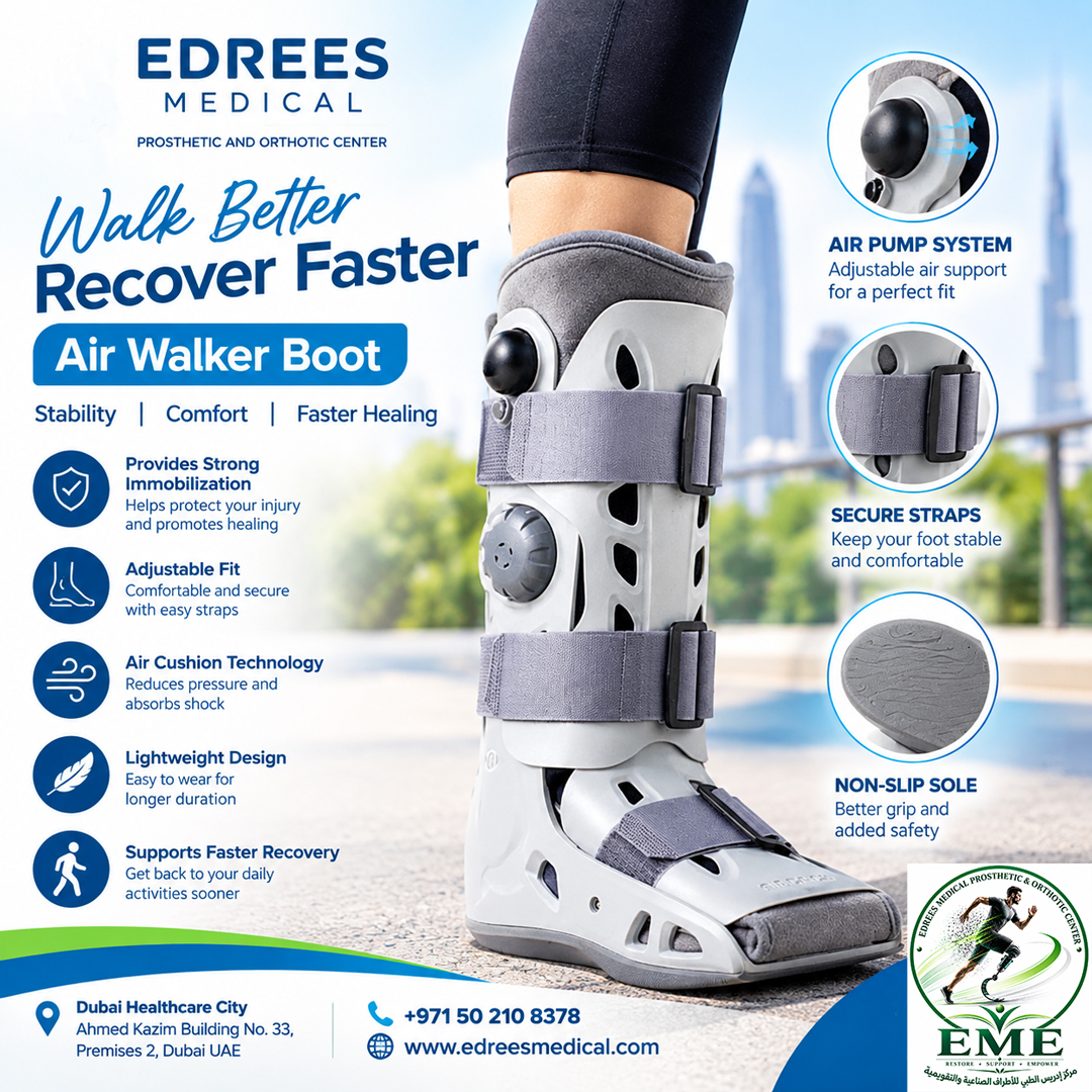 EdreesEME's tweet photo. Don't let an injury keep you off your feet. At Edrees Medical Prosthetic &amp; Orthotic Center, we provide advanced mobility solutions like our Air Walker Boot to make your healing process as comfortable and fast as possible. https://t.co/WsBKOcsQxo