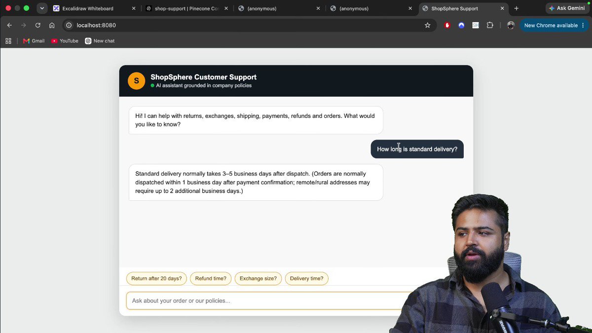 AzadKumar161440's tweet photo. Day 11 – RAG Explained with a Real Project | Build an AI Customer Support Chatbot | FDE Full Course #11
#CoderArmy #RohitNegi #AdityaTandon #FDE #GenAI #RAG #LLM #AI #VectorDatabase #Pinecone #pgvector #BackendDevelopment #Java #SpringBoot #LearningInPublic #100DaysOfCode https://t.co/UlmqpGfyM0