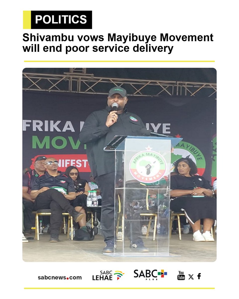 SABCNews's tweet photo. Africa Mayibuye Movement President Floyd Shivambu says poor service delivery would be a thing of the past should they win certain municipalities in the upcoming local government elections. https://t.co/HTH471Orop https://t.co/KVy8nmhWeL