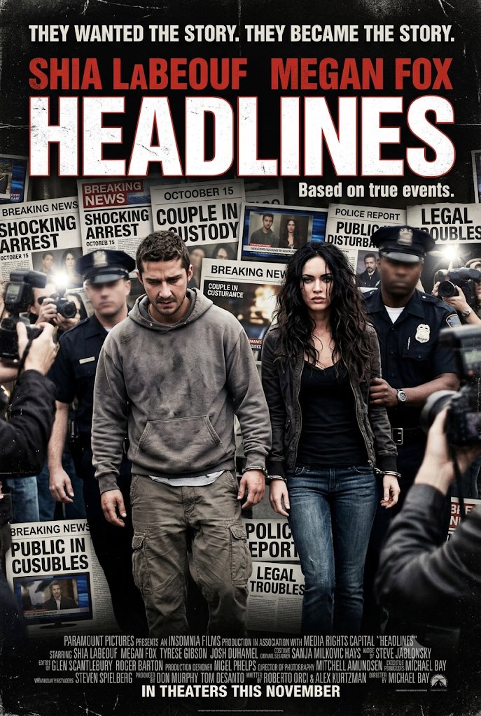 MrMovieArtist's tweet photo. #Ai #AiArt #Concept #Poster #Movie #Headlines #ShiaLaBeouf #MeganFox #Wanted #Story #TrueEvents #LegalProblems #ShockingArrest #BreakingNews #Custody #PoliceReport https://t.co/lkrVoegMSa