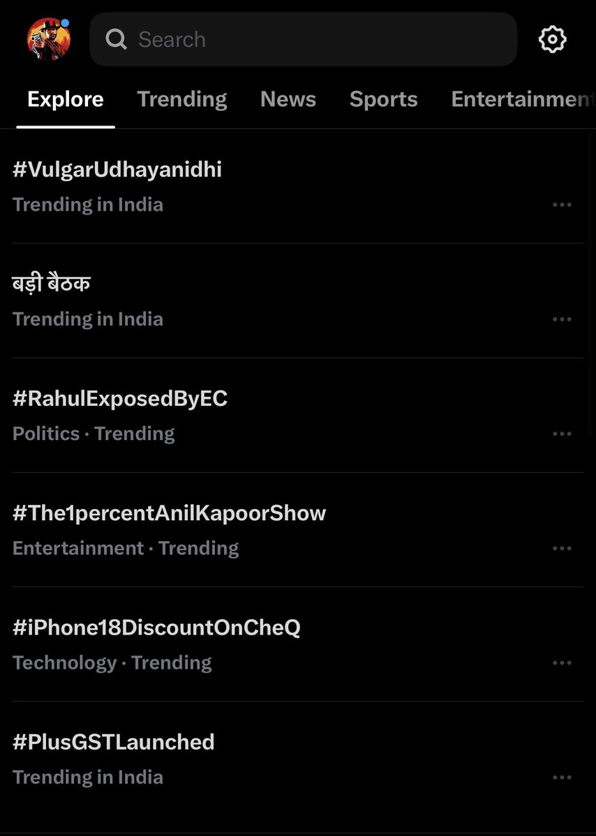RR013C's tweet photo. National level trend aana perumai nu vera nenapaan 🤦🏻‍♂️🤦🏻‍♂️

#VulgarUdhayanidhi https://t.co/1p3bvP93YC