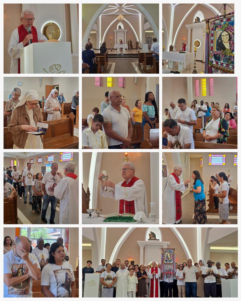 IrmaBenigna's tweet photo. No sábado (26/09) - 25ª Semana do Tempo Comum, tivemos a Missa da devoção à Venerável Benigna na Igreja Nossa Senhora da Piedade - Residencial Irmã Benigna (Av. Antônio Francisco Lisboa, 192 - Bandeirantes), em Belo Horizonte. A Missa foi presidida pelo Pe. Ademir Ragazzi que iniciou a Celebração agradecendo a Deus pela viagem - Caminhada de Oração pela Beatificação da Venerável - realizada em Aparecida-SP no período de 18 a 20 de setembro. Em sua homilia, refletindo sobre a liturgia do dia (Ecl 11,9-12,8; Sl 89(90); Lc 9,43b-45) e os Santos que a Igreja celebra nesse dia, São Cosme e São Damião, ele falou sobre a importância do conhecimento e vivência da Palavra, e da confiança na Misericórdia e Bondade de Deus, para o cumprimento da Missão confiada a cada um. Após a Celebração foram rezados o Terço, Ladainha e Ofício de Nossa Senhora.

Devoção à Venerável Benigna Victima de Jesus (Irmã Benigna): 
- Site oficial: https://t.co/Opyw1ScEuk
- Canal do YouTube: https://t.co/jXumseySTg