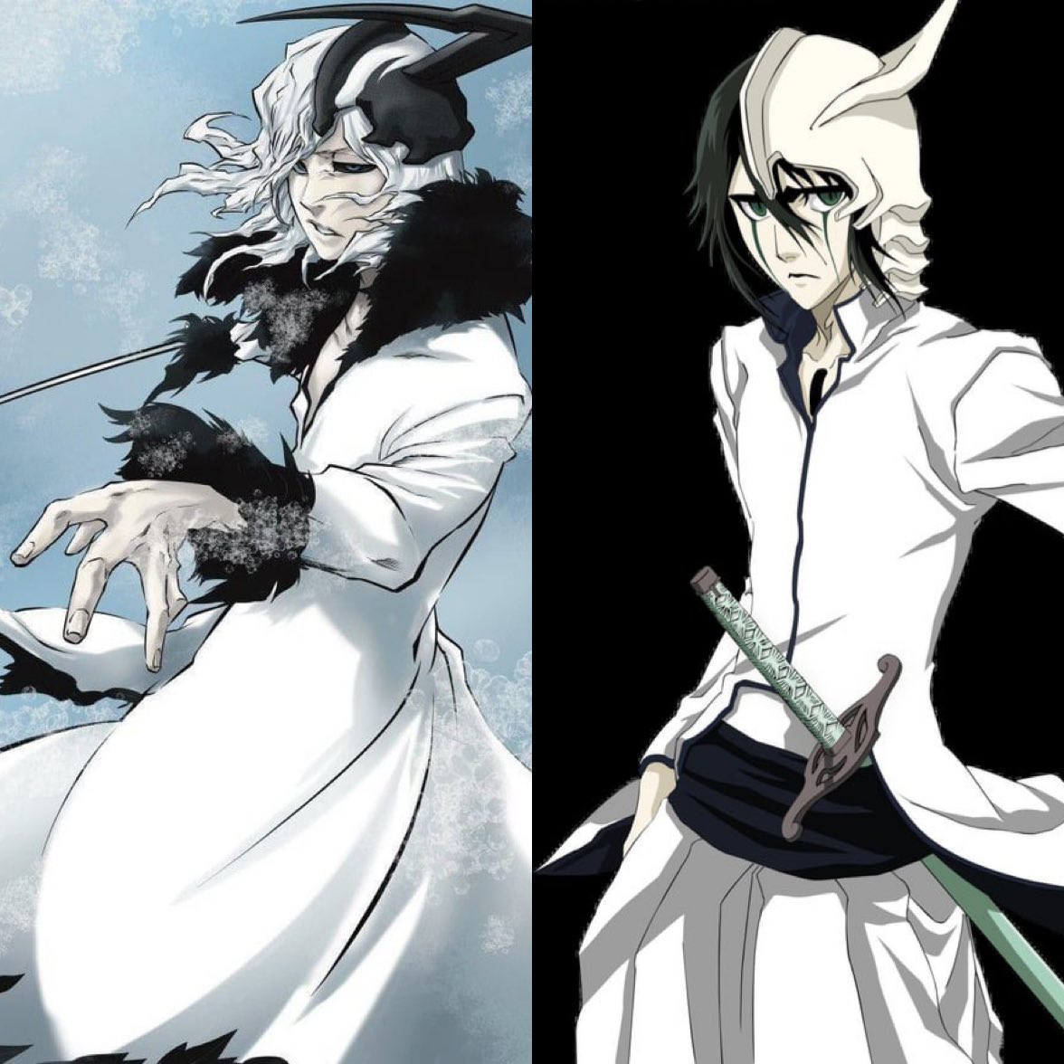 Kiminino72's tweet photo. Why does Tensa Zangetsu look so much like Ulquiorra?

Same white hair, same single left horn was Kubo linking them intentionally? https://t.co/O4hS3nnBz2