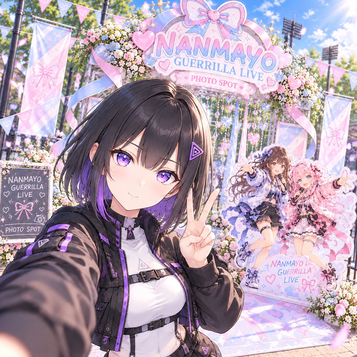 GONCL26's tweet photo. うちの看板娘が記念撮影させていただきました！

#なんまよゲリラライブ
#なんまよフォトスペース https://t.co/xCrJ0hQXq2