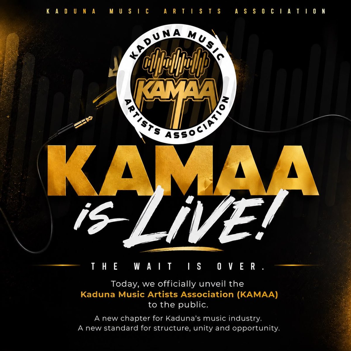 Official_KAMAA's tweet photo. KAMAA IS LIVE!

Today marks the official unveiling of the Kaduna Music Artists Association (KAMAA) a new chapter for Kaduna’s music industry.

#KAMAA https://t.co/3U0oMyPULf