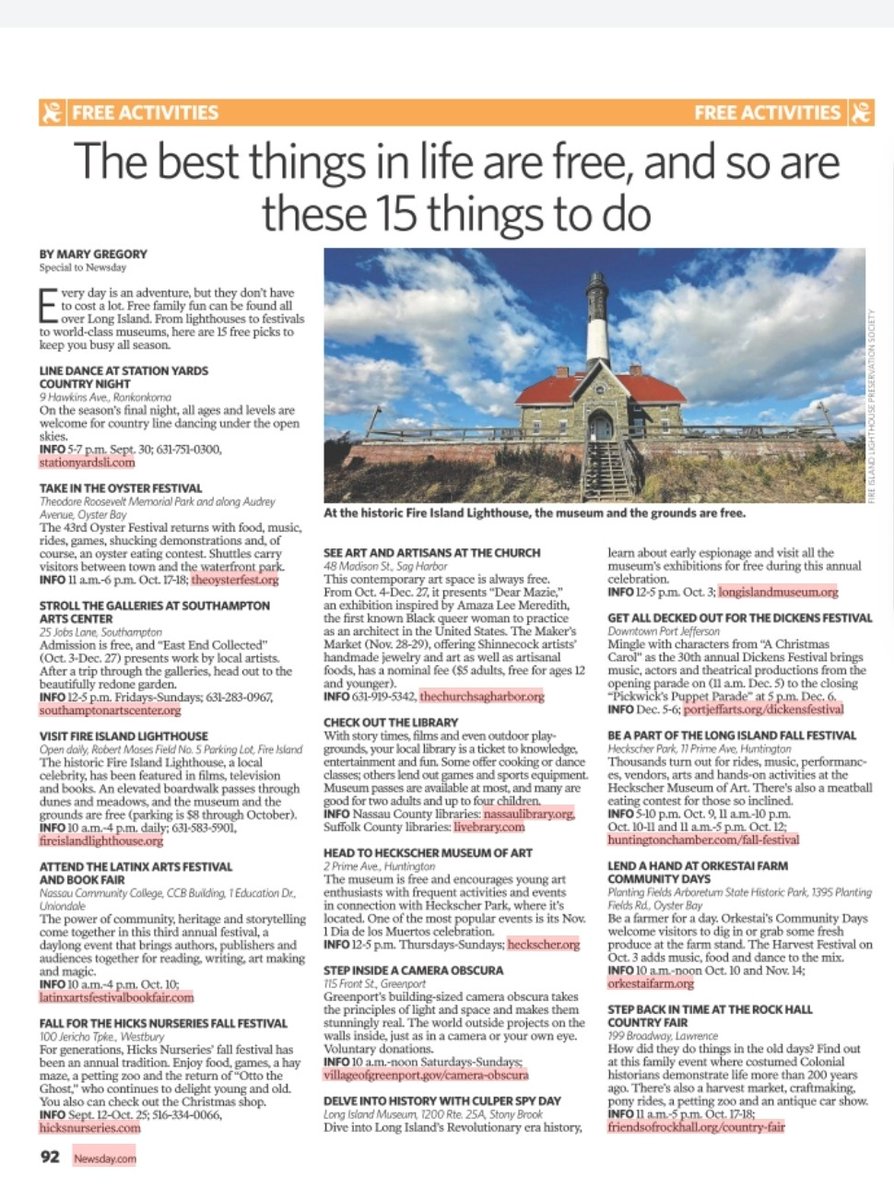 MGregoryWriter's tweet photo. After the rain stops, here are 15 free, cool things to do on Long Island.

(Meanwhile, stay safe and dry 😀) https://t.co/M7vPgJLJzW