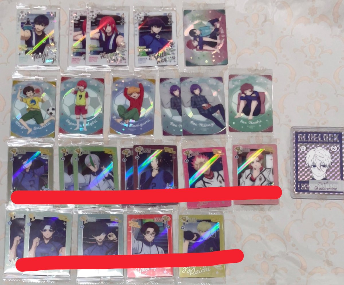 aaa_snissy's tweet photo. 【交換/譲渡】ブルーロック ウエハース6 過去弾

꒰ 譲 ꒱ 画像参照

꒰ 求 ꒱ ER凪/黒名
or過去弾anan表紙凪
🟥¥100/🟨¥50+送料

郵送or横浜手渡し
黒名は凪含めて/SCRは纏めて優先
🟥🟨は比率違い可能です◎
検索からでもお気軽にお声掛けください🌸 https://t.co/u32rrS8ns3