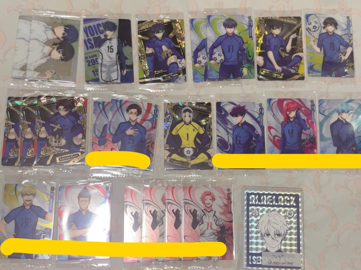 aaa_snissy's tweet photo. 【交換/譲渡】ブルーロック ウエハース6 過去弾

꒰ 譲 ꒱ 画像参照

꒰ 求 ꒱ ER凪/黒名
or過去弾anan表紙凪
🟥¥100/🟨¥50+送料

郵送or横浜手渡し
黒名は凪含めて/SCRは纏めて優先
🟥🟨は比率違い可能です◎
検索からでもお気軽にお声掛けください🌸 https://t.co/u32rrS8ns3