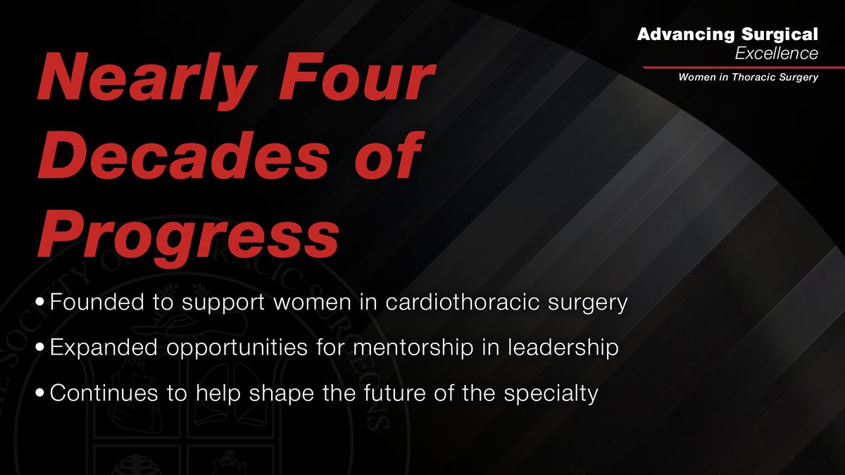 STS_CTsurgery's tweet photo. For nearly four decades, @WomenInThoracic has advanced cardiothoracic surgery through mentorship, leadership, research, and global engagement. This Annals feature explores its impact and vision for the future. Read more: https://t.co/1L3aLWXi0P https://t.co/w01LsPyjE9