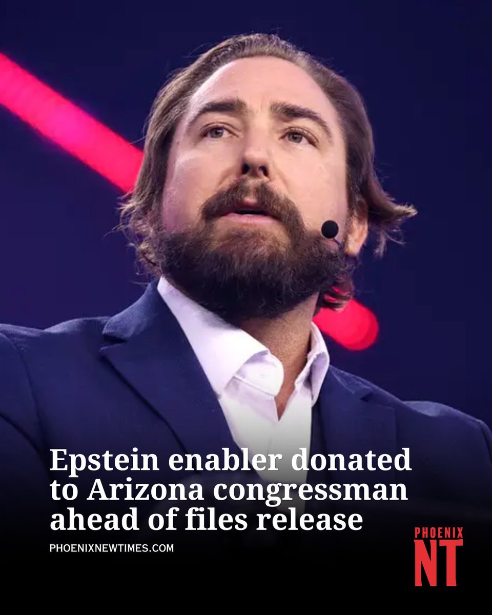 phoenixnewtimes's tweet photo. MAGA Rep. Eli Crane backed off of support for releasing notorious Epstein Files as donations came into his coffers.
https://t.co/jfysYs84BY https://t.co/JWwsE3bofN