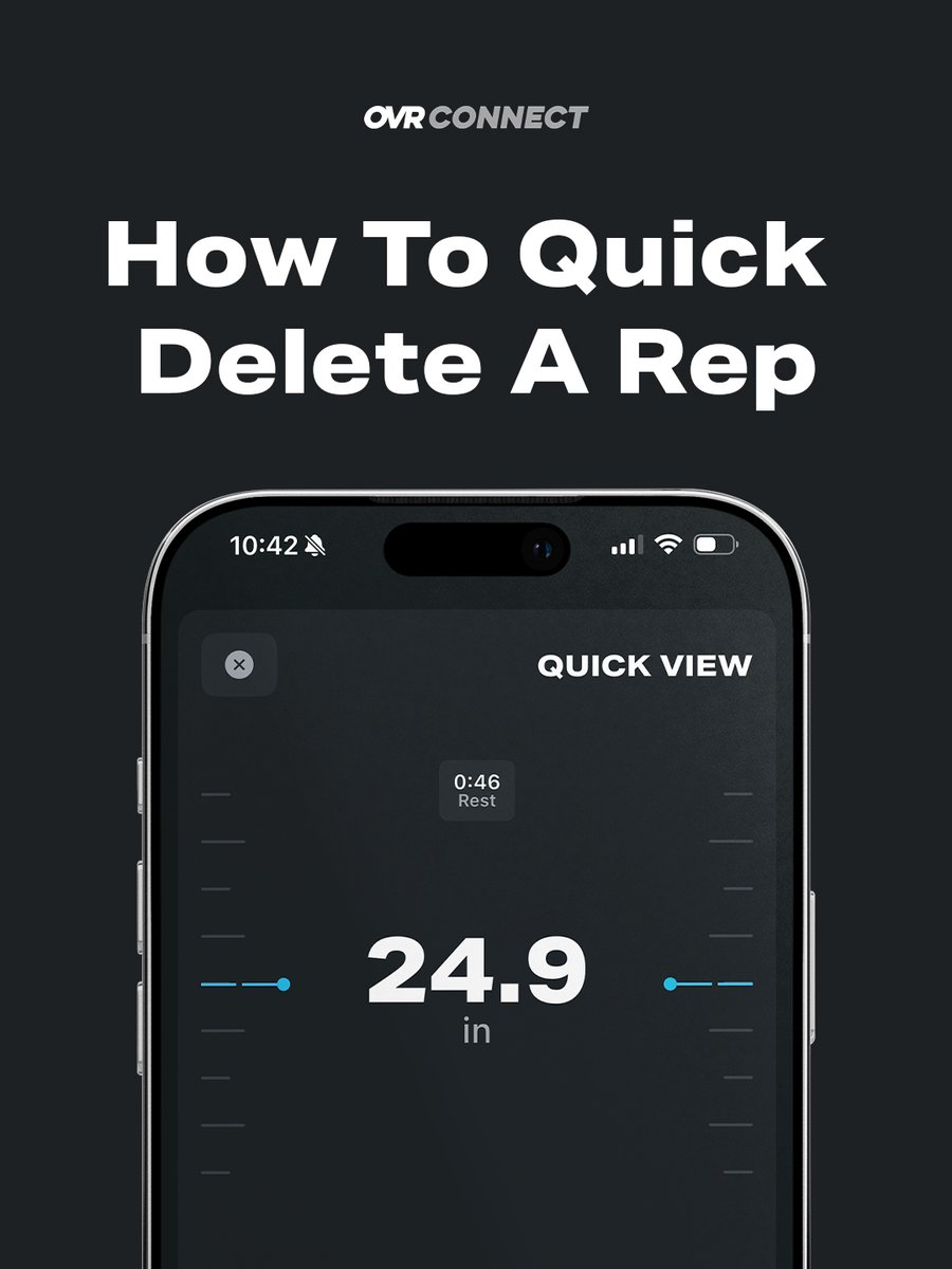 OVRPerformance's tweet photo. How to Quick Delete a Rep ⚡🗑️

1️⃣ Hold down the rep you want to remove from Quick View
2️⃣ Confirm the deletion
3️⃣ Your best and average numbers update instantly so your data stays clean

Track progress using the free OVR Connect app 📱

#GamifyYourTraining https://t.co/qbzBQCaZyF
