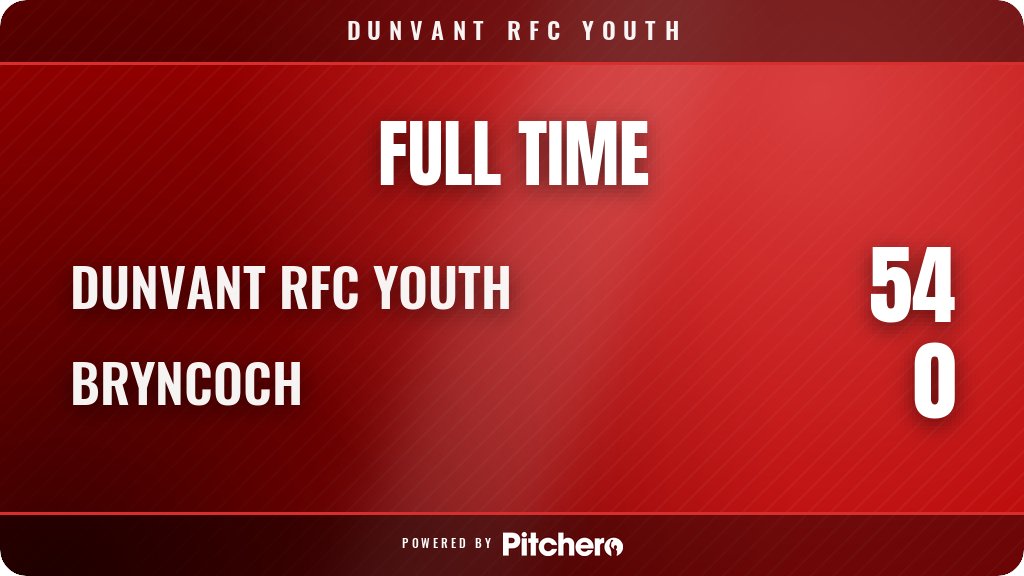DunvantRFC's tweet photo. FULL TIME: Dunvant RFC Youth 54 - 0 Bryncoch
#DUNBRY #Pitchero
https://t.co/JDsXPT515x https://t.co/gnkxCBEgbY