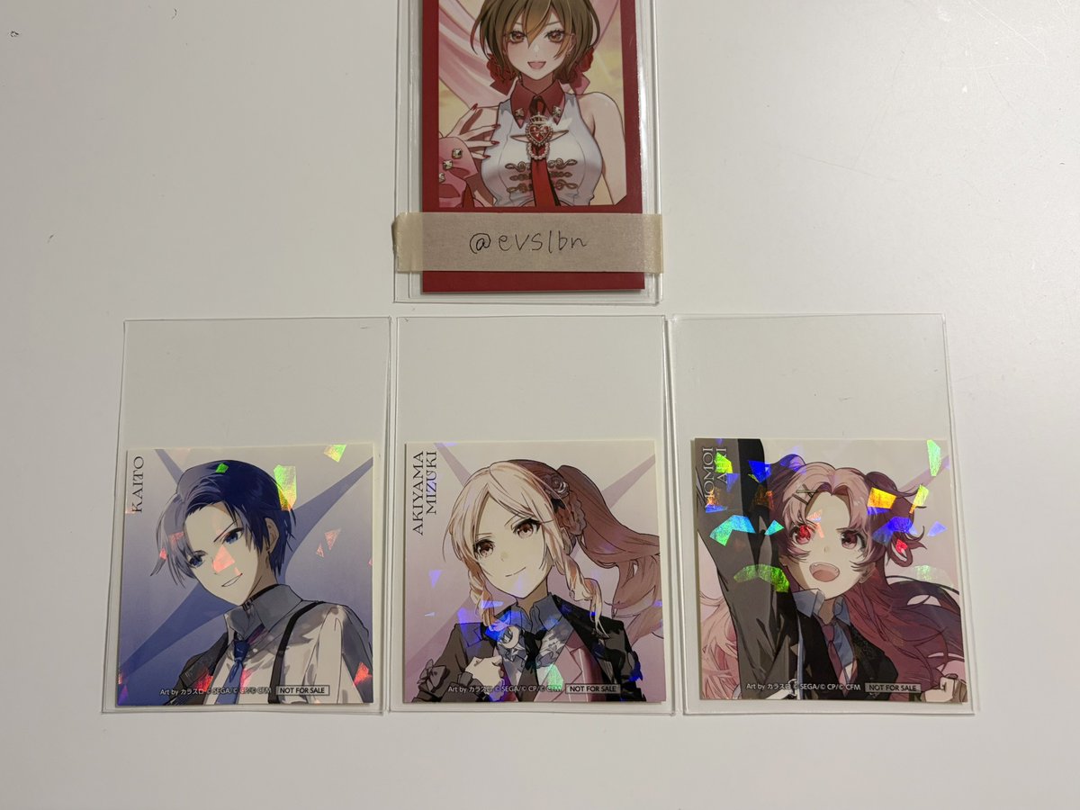 evslbn's tweet photo. 【交換】
プロセカ 6th Anniversary 感謝祭 特典 ホロ ステッカー

譲｜KAITO、瑞希、愛莉
求｜同種(ルカ、MEIKO)or 6thグリカ(ルカ)

10/3(土)現地手渡し＞郵送
まとめての方優先

大変難しいかとは思いますが、検索からでもお気軽にお声掛けください https://t.co/cHyYTmReEs