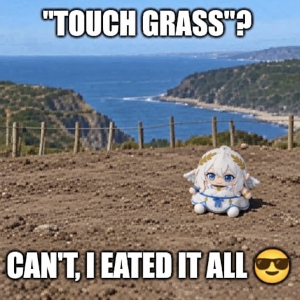 user_lumi's tweet photo. "tOUCh grASs guYS" https://t.co/MulzTZ05Lt