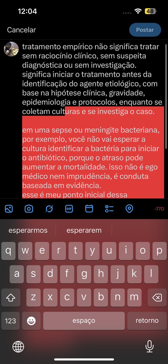sarinhakekey's tweet photo. @Lanakinase e eu entendo sim médicos errando igual vc disse, mas o ponto central dessa discussão foi a afirmação de outra pessoa sobre tratamento empírico ser negligência ou não existir, acho que vc tá batendo em um ponto e o tweet inicial em outro https://t.co/PZTZkkKKEV