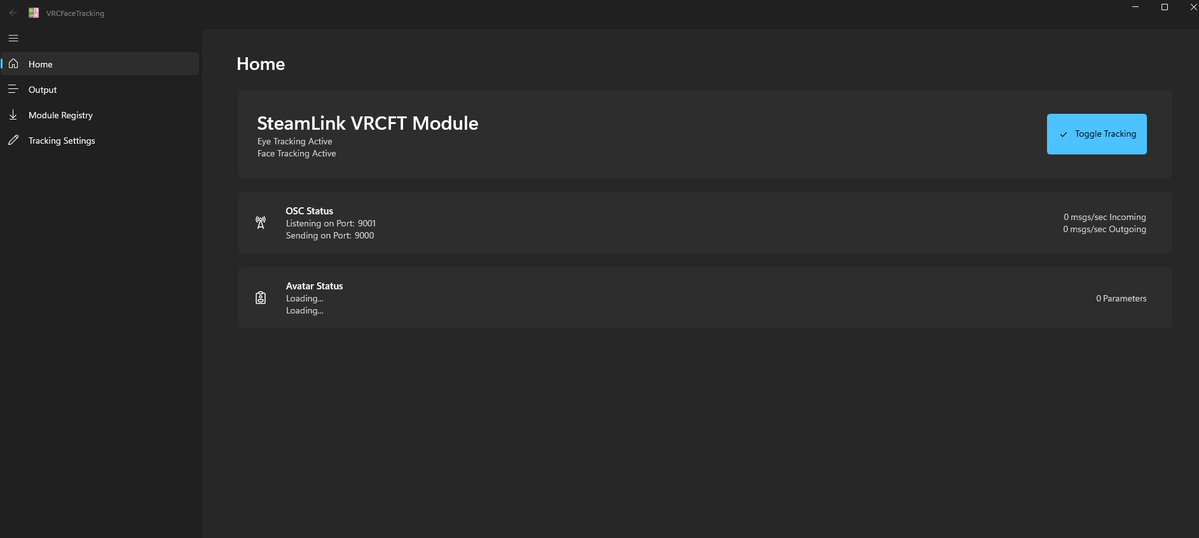 CRUSADER__J's tweet photo. I can most definitely help with this! 

1. Connect your headset to pc  

2. Open SteamVR on pc  Click hamburger menu icon  click settings 
 
3. select 'Steam Link'  'show advanced settings'  

4. turn on 'osc' and 'share face tracking data' and 'share eye tracking data' 

5. find 'osc port setting' and change to 9015  THEN  

6. Go to VRCfacetracking, find 'Steamlink' in the modules and enable it 

7. Go to main section of vrcfacetracking and make sure to toggle tracking