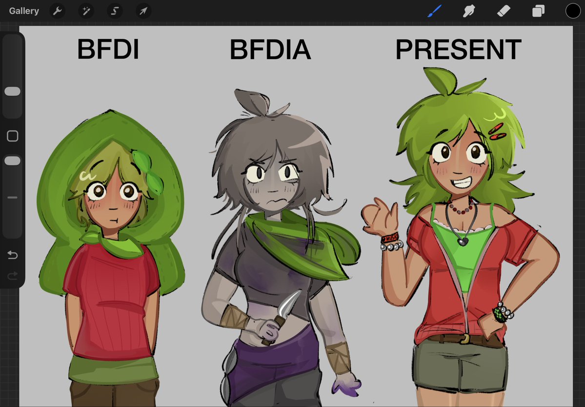 sawgatys's tweet photo. some leafy gijinkas :) I like redrawing old stuff #bfdi #osc https://t.co/r5BN6OkwFq