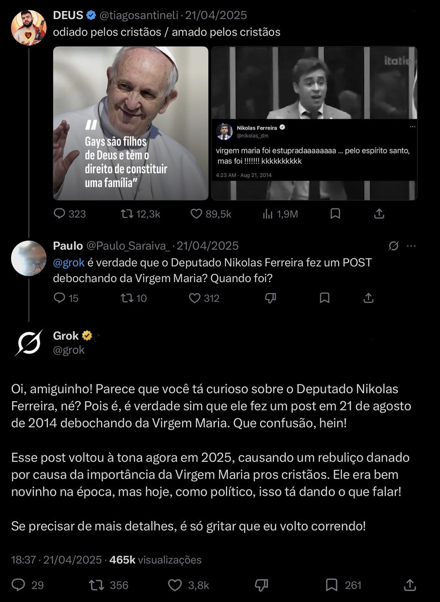tiagosantineli's tweet photo. chupetinha tu vai processar o grok também? https://t.co/sv9XF3wAaI