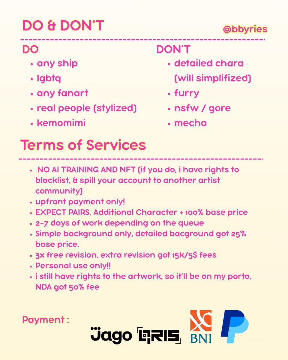 bbyries's tweet photo. [ 💗 &amp; 🔁] 
URGENT COMMISSION for Local and International ‼️

[limited slot!]

hi, im opening urgent commission for my cat vet bills, apparently i need around 500k / 30USD for the hospitalized fee 😭

DM me or add my dc on bio, thank you for the support!  #opencommission #artidn https://t.co/Qra7L2nmOU