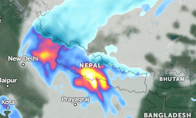 starupiva's tweet photo. Very Heavy Rainfall predicted for Delhi, UP and Nepal from 26th September 2026 to 27th September 2026. People are advised to stay alert and follow the instructions of local rescue and emergency authorities. #climatechange #climatechangeisreal #floods #glof #landslide https://t.co/5YEr4a7lM2