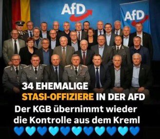 heidlberger_dr's tweet photo. Laut Recherchen von Correctiv wurden mindestens 34 ehemalige hauptamtliche Mitarbeiter des DDR-Ministeriums für Staatssicherheit (Stasi) in den Strukturen und Reihen der AfD identifiziert. Es handelt es sich um hauptamtliche Kräfte (darunter auch Offiziere im besonderen Einsatz) https://t.co/VJMBqTo3qm