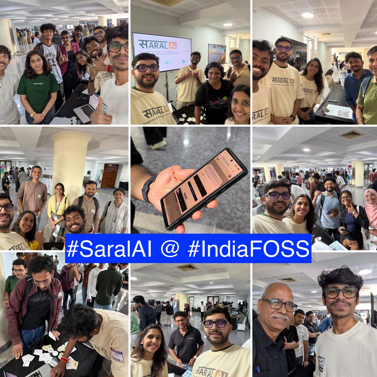 ponguru's tweet photo. ๐ฅ What a busy Day 1 for the Saral AI team at #IndiaFOSS!!! ๐ Look at the picsโฆ the excitement says it all! ๐คฉ
We will be there tomorrow tooโฆ if you are around, please stop by and say hello!
#ANRF #OpenSource #ANRFSabbatical #ProfGiri /c @ANRFIndia @shivkuma_k https://t.co/iVIRIj0SmA