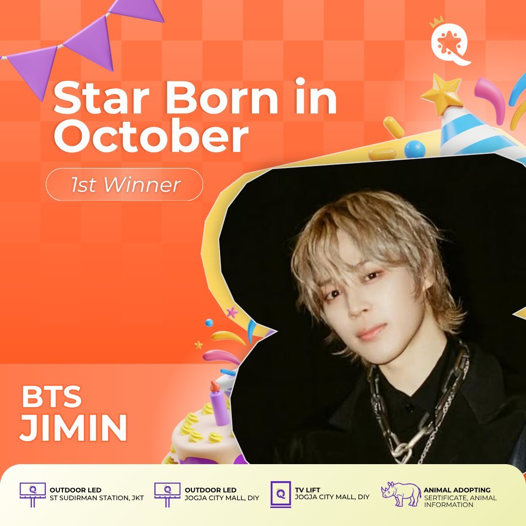 pjm_search's tweet photo. Mais uma grande vitória para a conta do nosso rei! 
👑✨ O Jimin venceu a votação do Star Born de outubro com mais de 281 mil votos (23,6%), conquistando a sua 19ª vitória em votações de aniversário! 
🥳Como prêmio, ele garantiu: 
✨ Anúncio em LED em Jacarta https://t.co/PBcXjJTjYr
