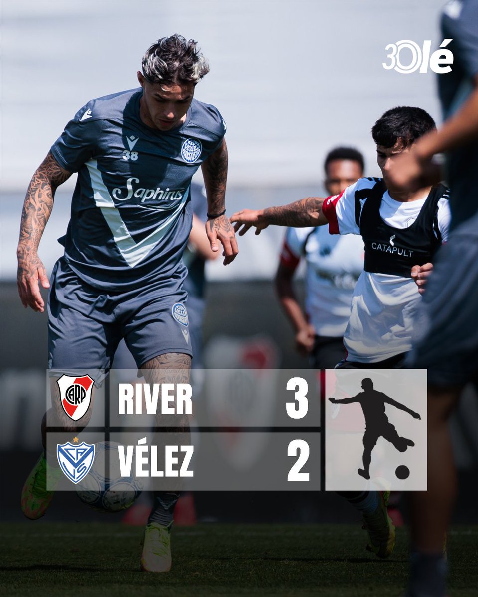DiarioOle's tweet photo. RIVER LE GANÓ A VÉLEZ EN UN AMISTOSO 🔴⚪️

⚽️ Con goles de Driussi, Ángel Correa y Lucas Beltrán, los dirigidos por Ponzio vencieron al Fortín en el Camp. Juan Cruz Policella y Matías Arias marcaron para la visita.

📸 Vélez https://t.co/gJzf72UxRf