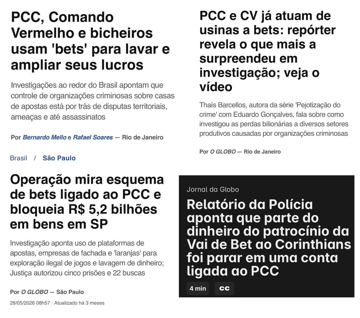 Steve_Banannon's tweet photo. “O futebol brasileiro vai perder mais de 2 bilhões com a proibição das bets”

Beleza, mas esses 2 bilhões iriam surgir de onde? Da árvore? Do chão? Ou de famílias pobres exploradas por casas de apostas que muitas vezes têm ligações com o crime organizado? https://t.co/TZVkVHjjQb