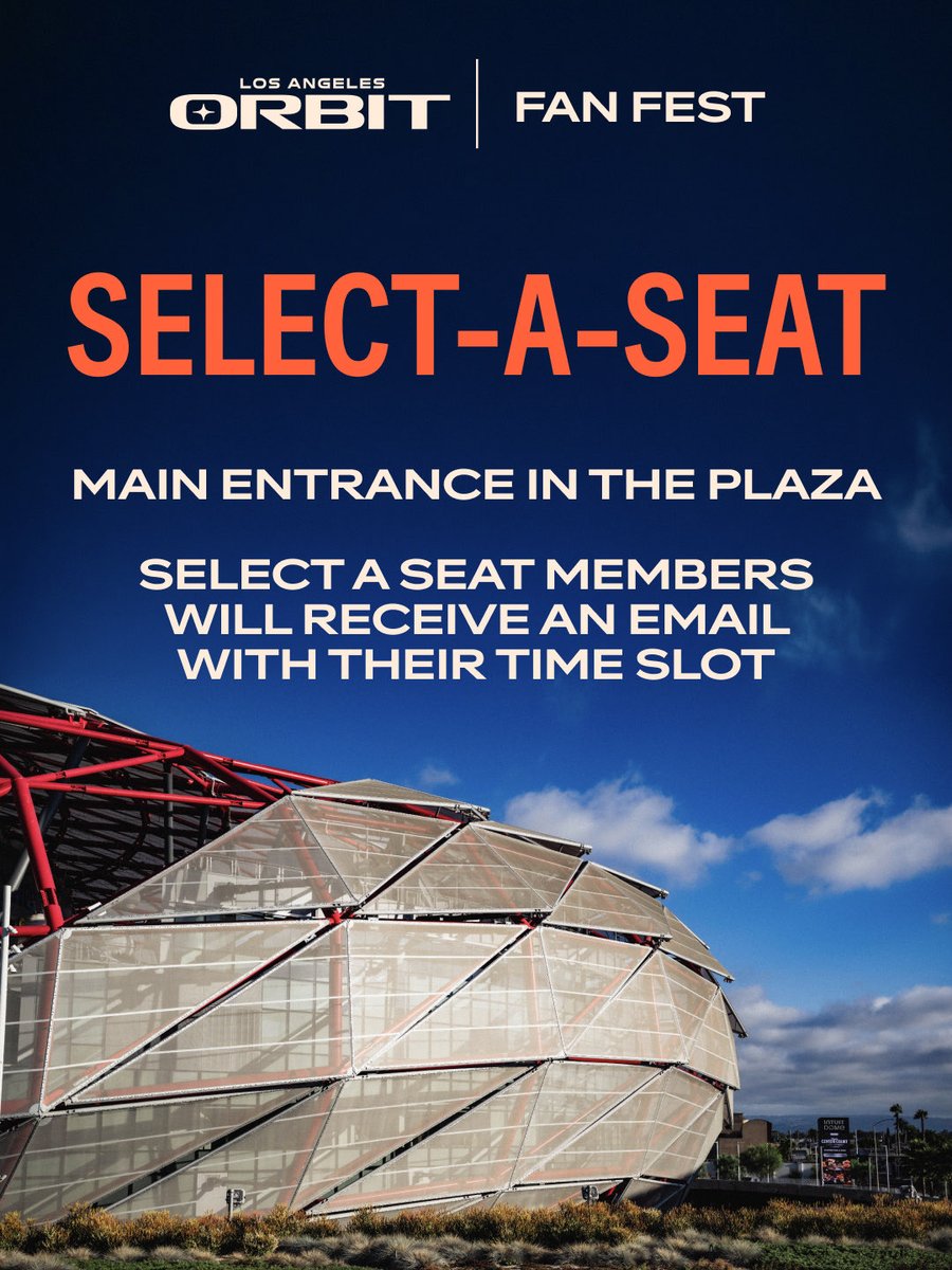 LAOrbitVB's tweet photo. Join us TODAY for a FREE community celebration open to everyone! Swipe for the Know Before You Go ➡️
Season Ticket Members, Fan Fest is your opportunity to select your seats for our inaugural season and be part of LA Orbit from the very beginning
See you soon! 👋
#LAOrbit https://t.co/dX3BiUQCgx