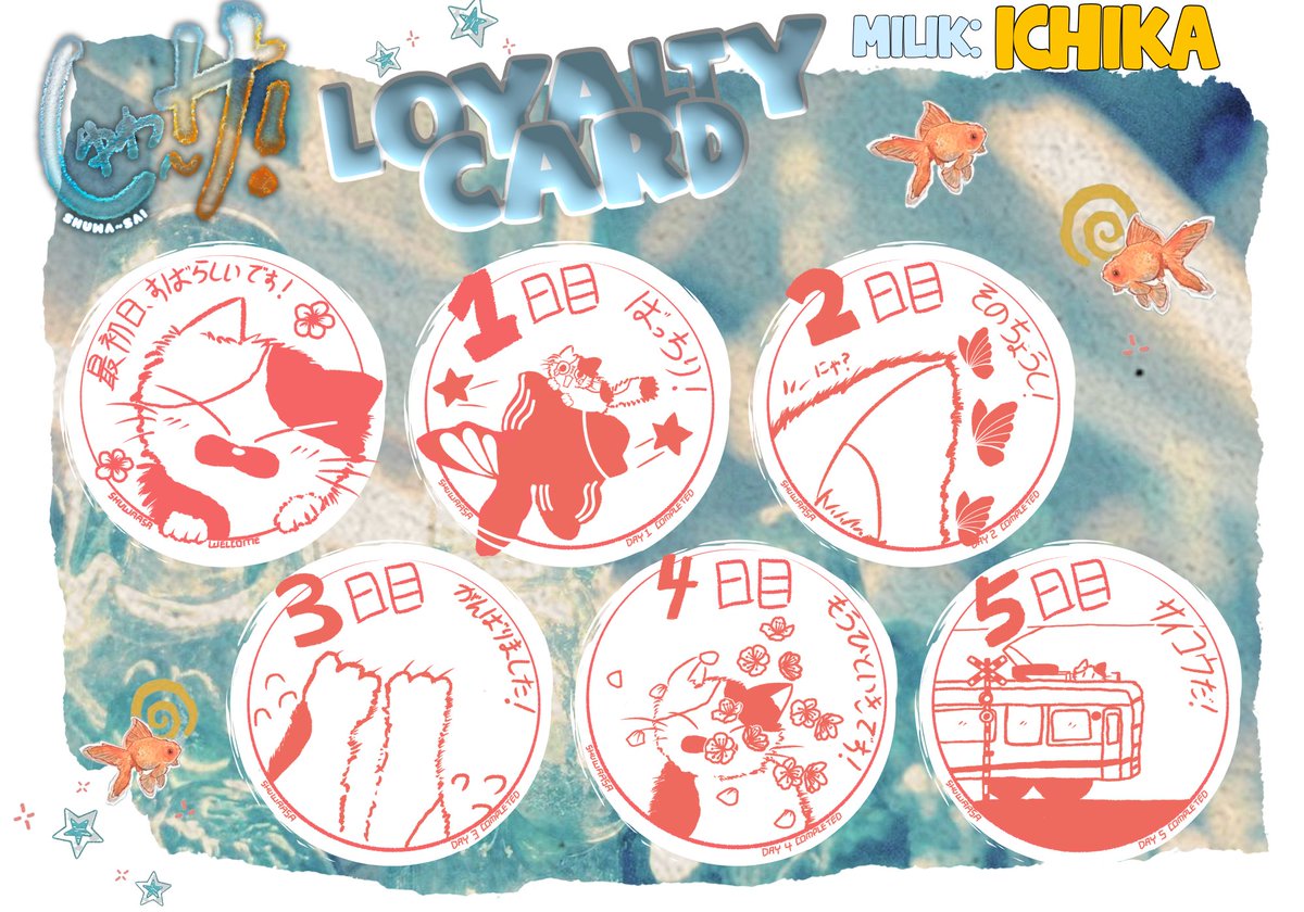 shuwaasa's tweet photo. Okay karena sudah jelas, ini dia loyalty card beserta stamp pertama kalian. 

🥤ᅠhttps://t.co/AhK16j4IRO

Dan ini contoh saat stamp kalian sudah penuh! >__< https://t.co/WRJwcBHtht