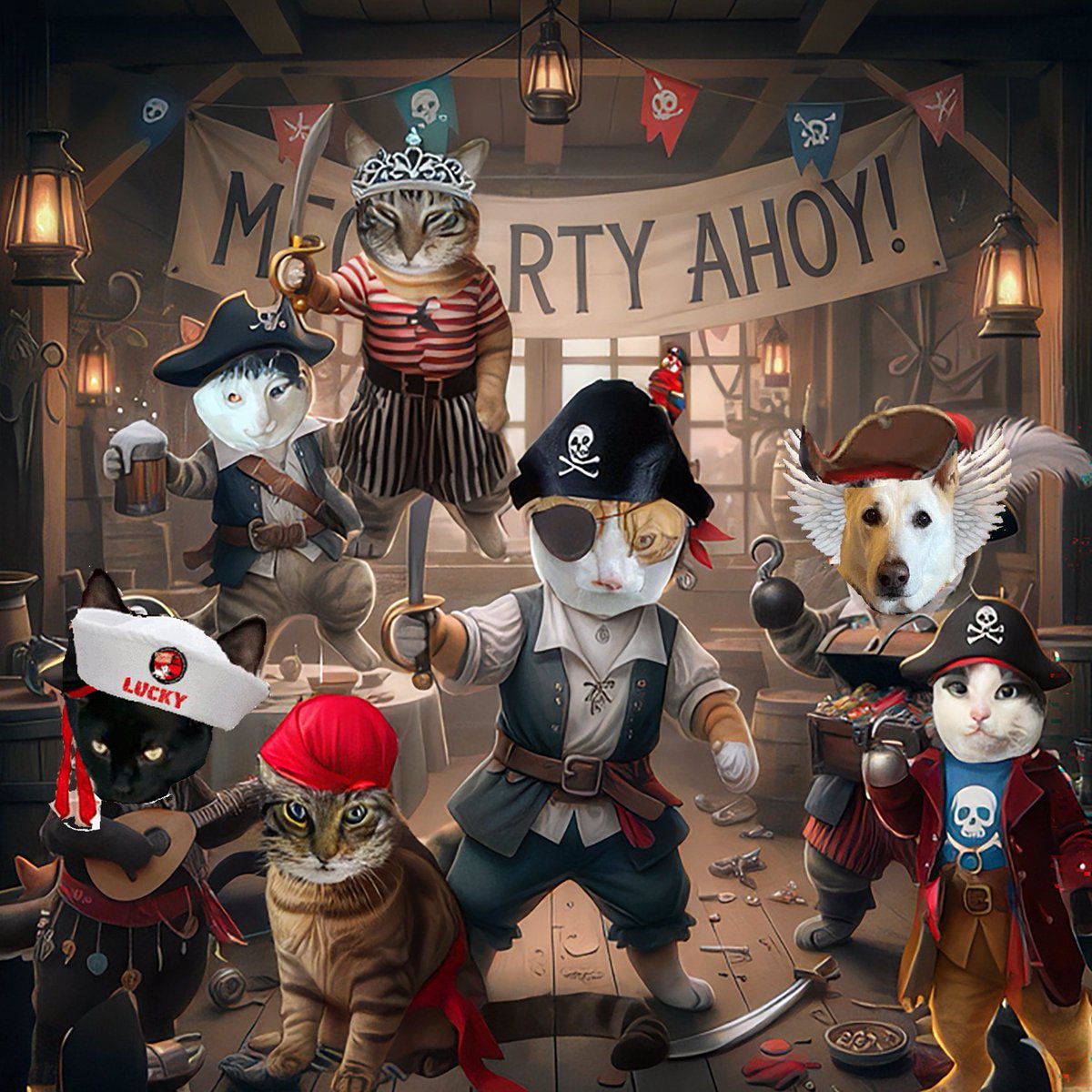 aurora3s's tweet photo. #zzst @catsrule0 @MauSupercat @AviwhiteGSD
@gensbazzbiddy @GeneralBazz
here we go pal pirates .  We all dressed up and ready to parteee!  Welcome all. https://t.co/IwJH714R4D