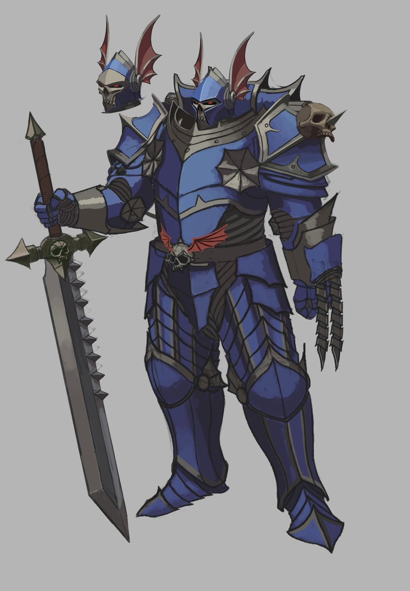 n0rrart's tweet photo. More Night Lord sketches, now in color:) #warhammer40k #nightlords https://t.co/VpWS4GgwtH