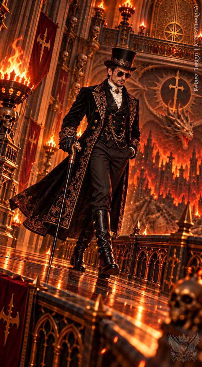 PZDesignAI's tweet photo. Santiago Calderon - Coven Lord &amp; Great Dragon in Human Form

#AIfilm #MidnightFare #ValentinaSato https://t.co/XB5kCZ3j6i