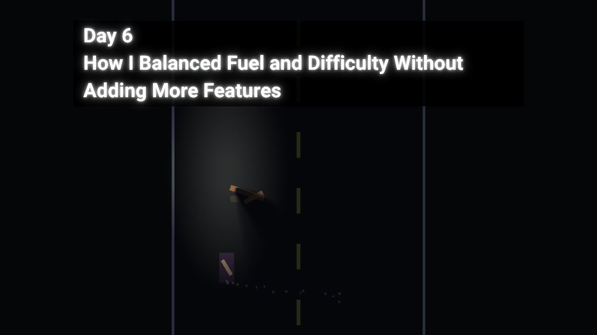 RyanPondBuilds's tweet photo. Day 6 of DETOUR was about making existing systems matter.

Fuel became real route-choice pressure, and shortcuts got tougher without cheap hitboxes or worse controls.

Devlog:
https://t.co/tmS7KwfItB

#Godot #gamedev #gamejam https://t.co/vTA1VTjtO9
