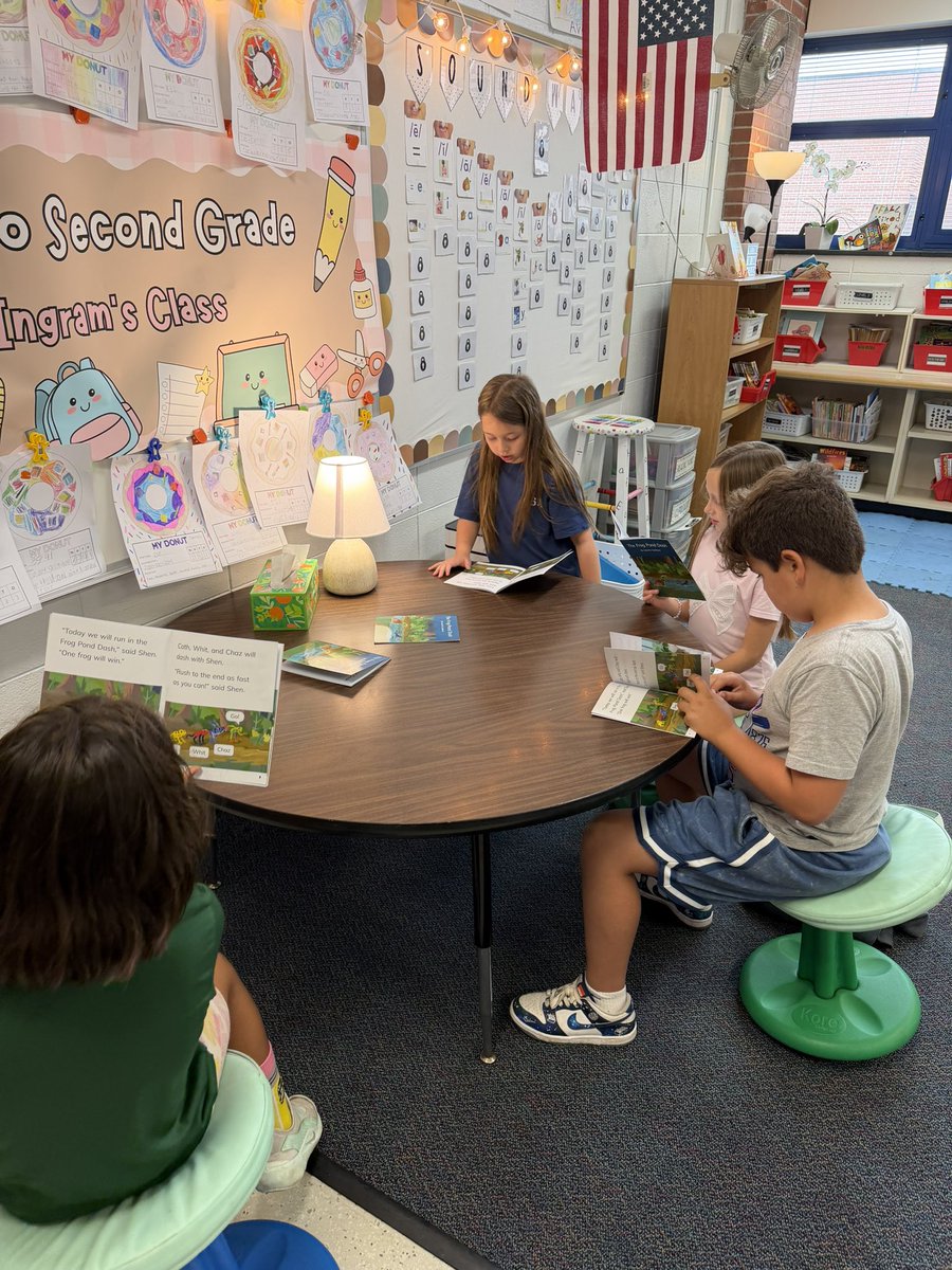 MrsIngram2nd's tweet photo. Reading in small groups with our decodable stories! Amazing teamwork, taking turns, and helping each other 😊 https://t.co/MdQeiQapf5