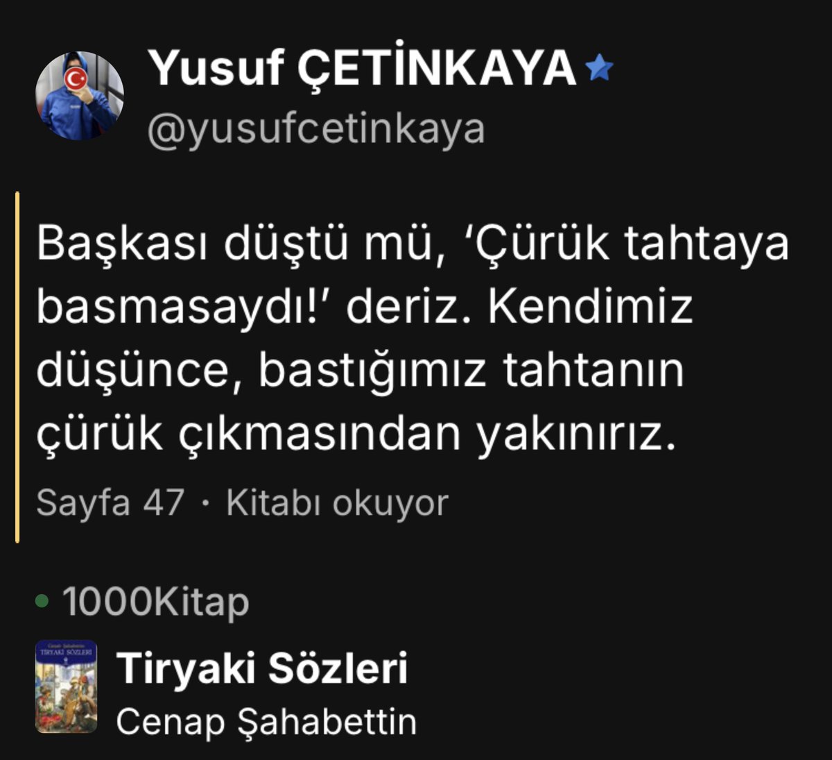 ysfbctnky's tweet photo. https://t.co/fdBWY36SZz
#1000kitap #alıntı https://t.co/66zQsWLLQn
