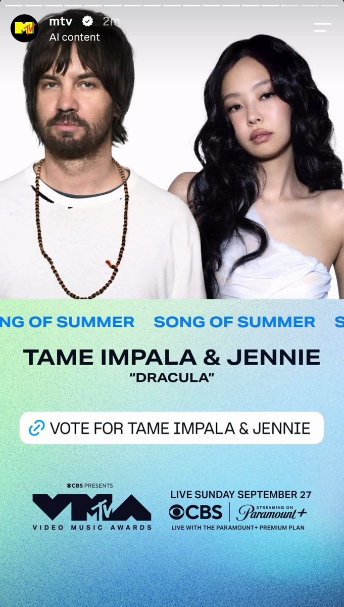 BBU_BLACKPINK's tweet photo. #JENNIE - DRACULA has been nominated for SONG OF SUMMER at the MTV #VMAs .

CLICK THE LINK TO VOTE FOR JENNIE!👉🏻https://t.co/0XiUBYBYdQ https://t.co/fwoQ2LG3AP