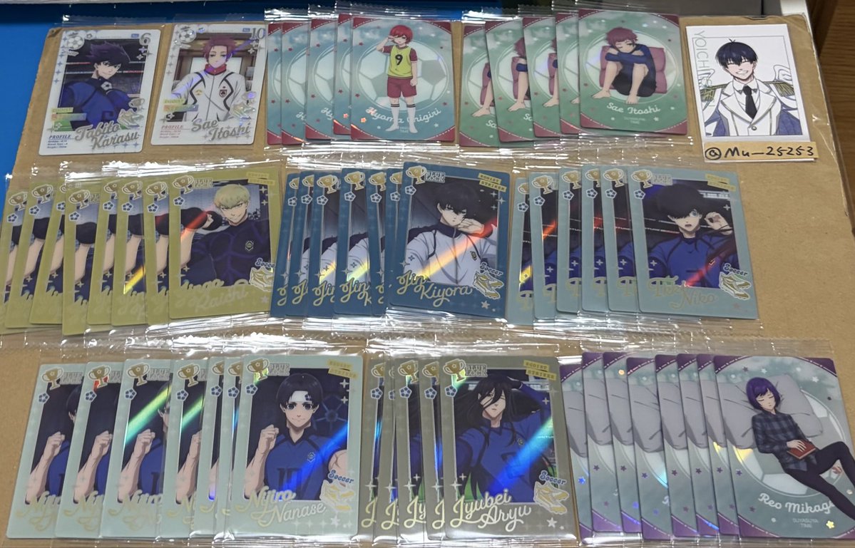 Mu__25253's tweet photo. ブルーロック ウエハース6 ブルロ ウエハース 交換 買取 譲渡

求 潔or雪宮 同種

譲 冴 烏 玲王 清羅 二子 蟻生 七星 雷市 千切 
定価➕送料(メルカリ or メルペイ or PayPayのみ可能)

郵送希望📮 https://t.co/rooYUQWI0s